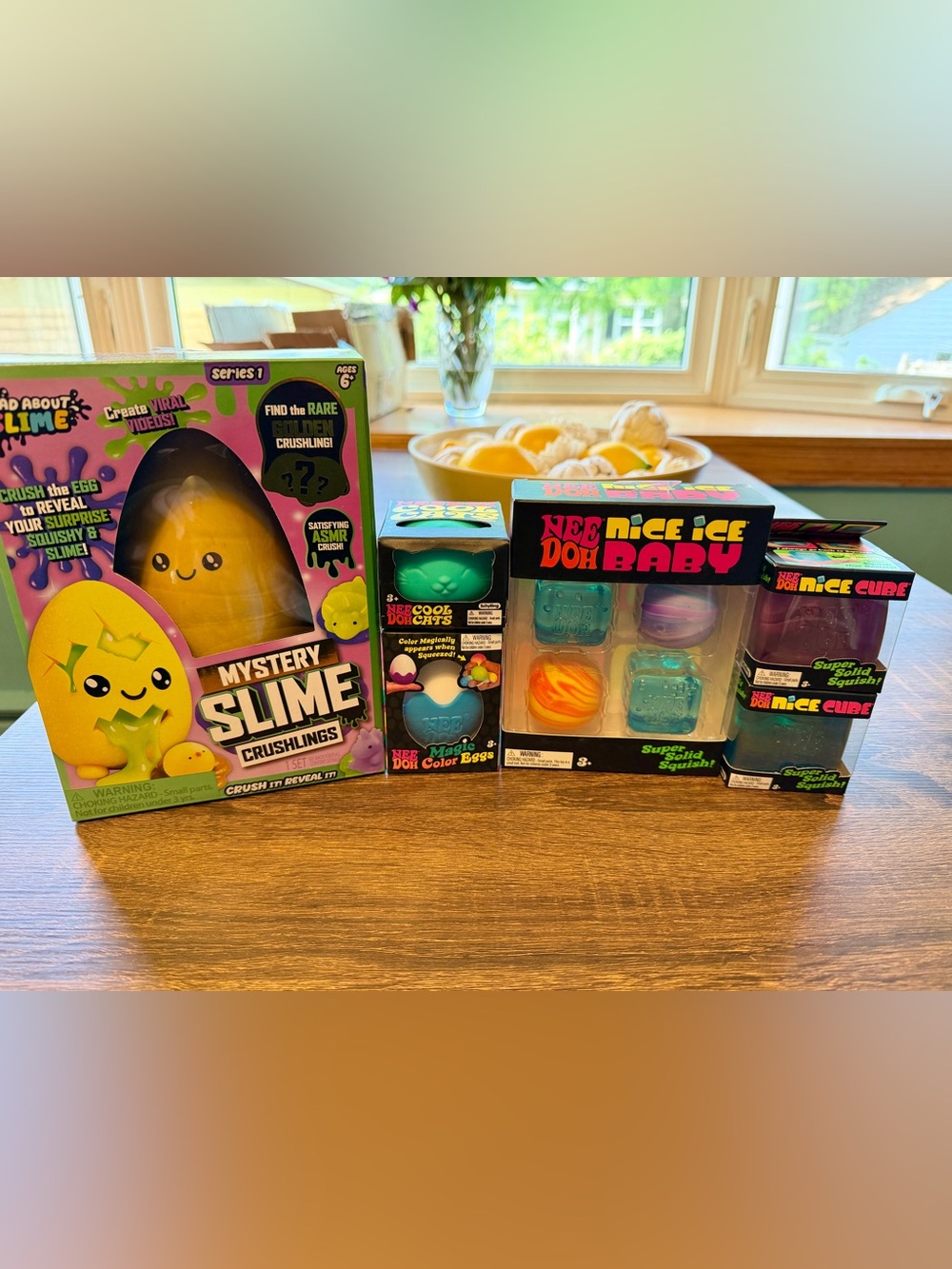 NeeDoh Nice Ice Baby, Nice Cube, Cool cat, Magic Egg, Swirl Ball Squishies Set